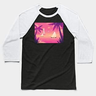 sunset with boat Baseball T-Shirt